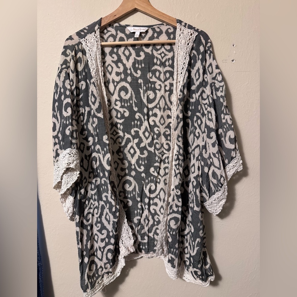 Island Shores swim cover up Crochet edge Size 1X